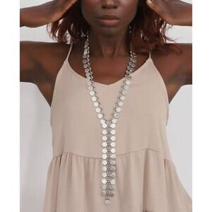 Private Label Silver Disc Belt Necklace NIB